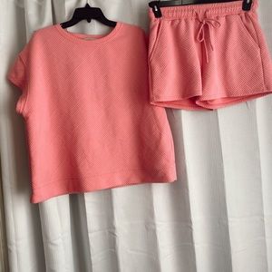 Pink See and Be Seen Boutique Top and Shorts Set